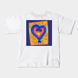 Heart Blue Kids T-Shirt